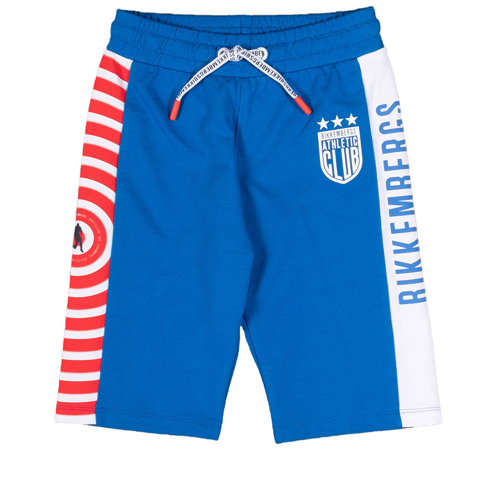 
Bikkembergs Bermudashorts mit Kordelzug in der Taille und kontrastfarbenen Seitenbändern aus Fle...