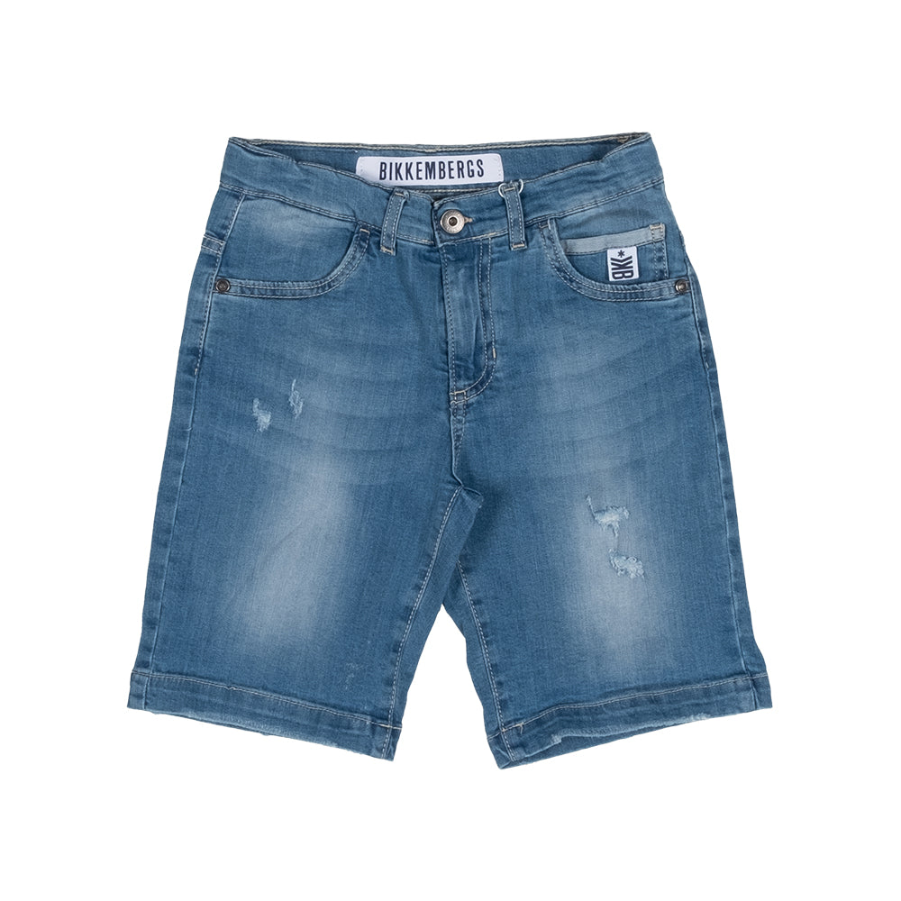 Bermudashorts aus Denim der Bikkembergs Kids' Clothing Line, Modell mit fünf Taschen und verstell...