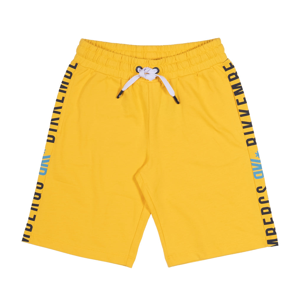 Bermudashorts aus der Bikkembergs-Kinderbekleidungslinie aus gazeartigem Sweatshirt mit Logodruck...