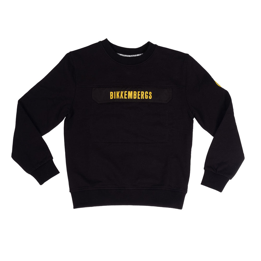 Sweatshirt aus der Bikkembergs-Kinderkollektion, unifarben und mit Klettverschluss verschließbare...