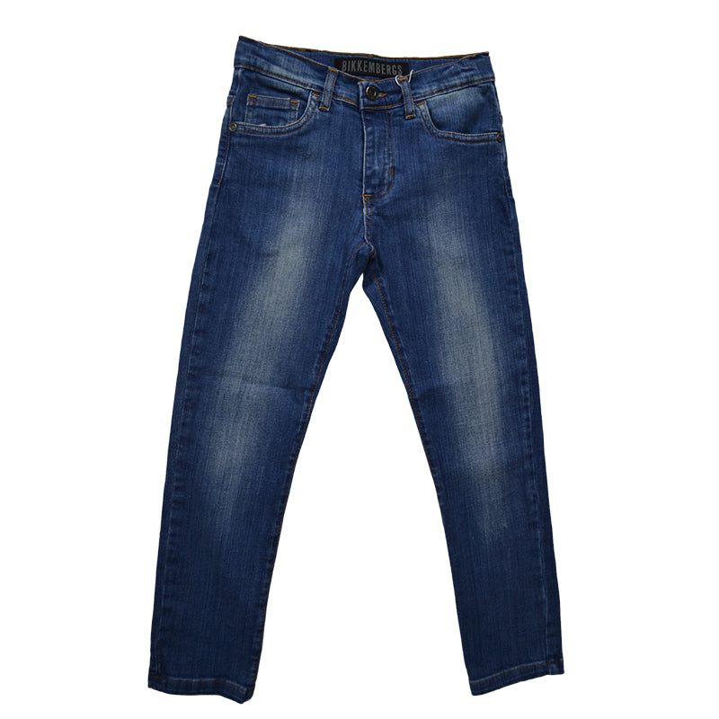 Jeanshose aus der Bikkembergs Kids' Clothing Line, reguläres Five-Pocket-Modell mit verstellbarer...