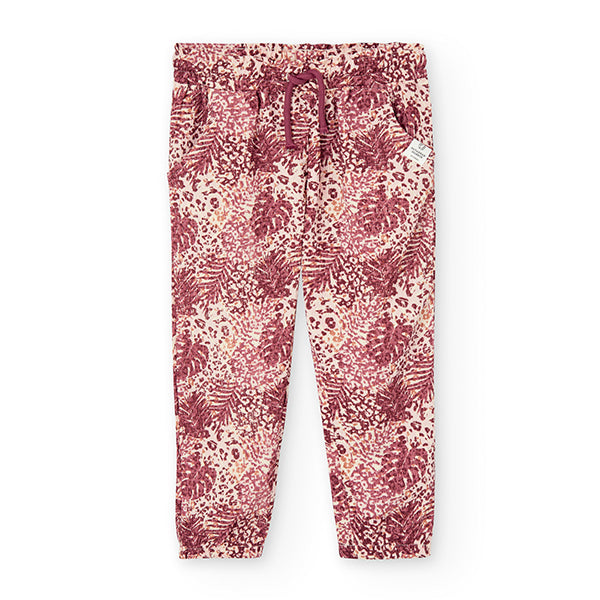 Hose mit weitem Bein aus der Boboli Girls' Clothing Line, mit Animalier-Muster, elastischer Bund ...