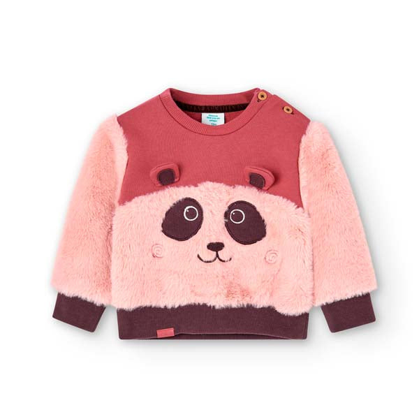 
Sweatshirt aus der Boboli Kinderbekleidungslinie, mit Pelz am unteren Teil und Stoffapplikatione...