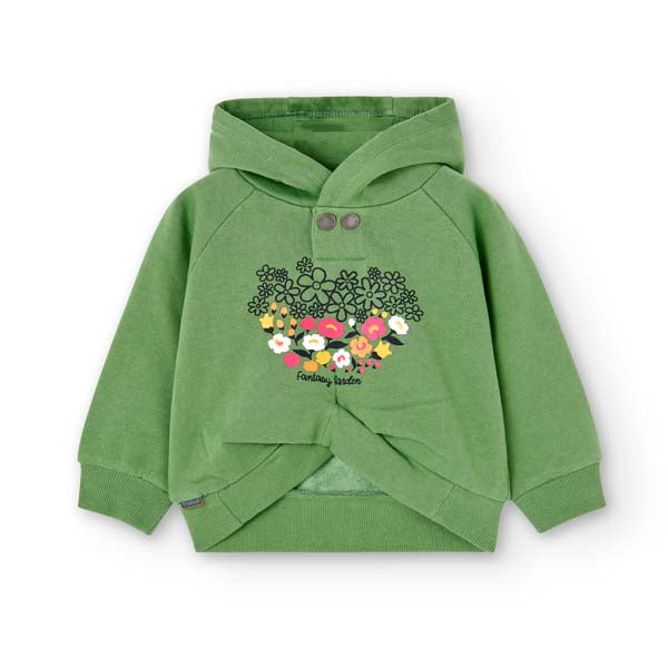 
Sweatshirt mit Kapuze aus der Boboli-Kinderkollektion, mit Druckknöpfen auf der Vorderseite und ...