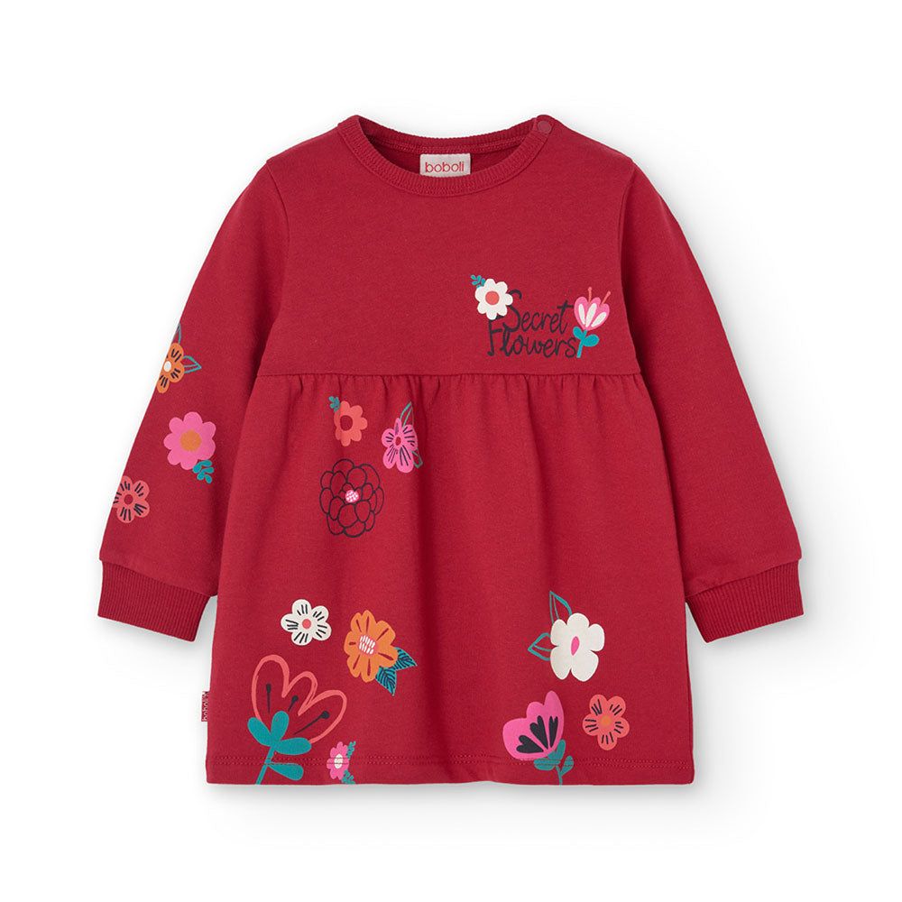 
Plüschkleid aus der Kinderkollektion von Boboli, mit ausgeschnittener Taille und kleinen Blumend...