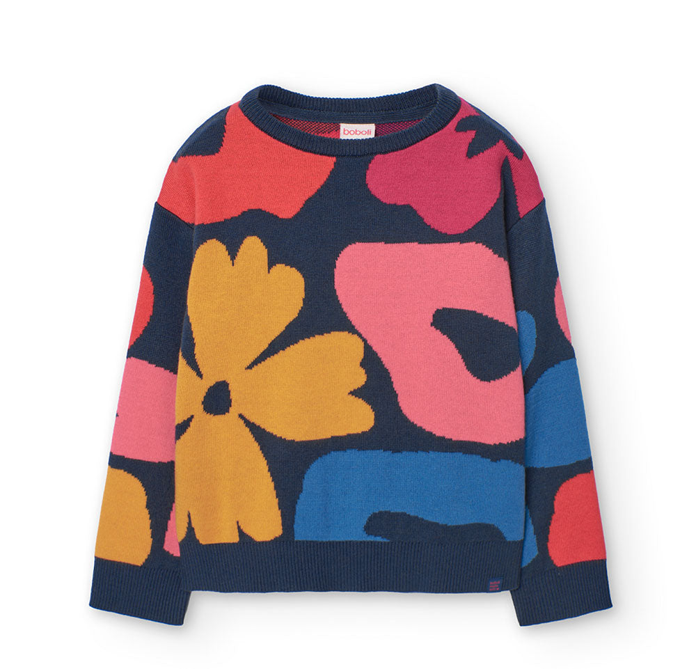 Pullover aus der Boboli Girls' Clothing Line, mit regelmäßigem Muster und lebhaftem, mehrfarbigem...