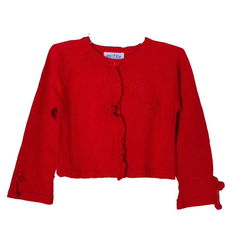 
  Trikot-Strickjacke aus der Mirtillo-Kinderkleidungslinie in Trikot. Farbton
  vereint, mit rou...