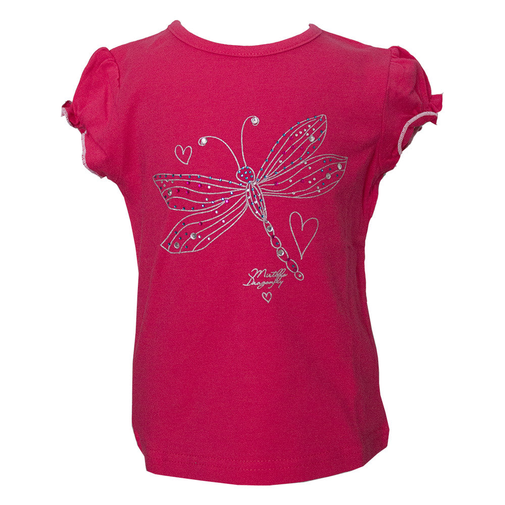 
  T-Shirt aus der Mirtillo Kinderkleidungslinie, einfarbig mit farbigem Aufdruck,
  verziert mit...