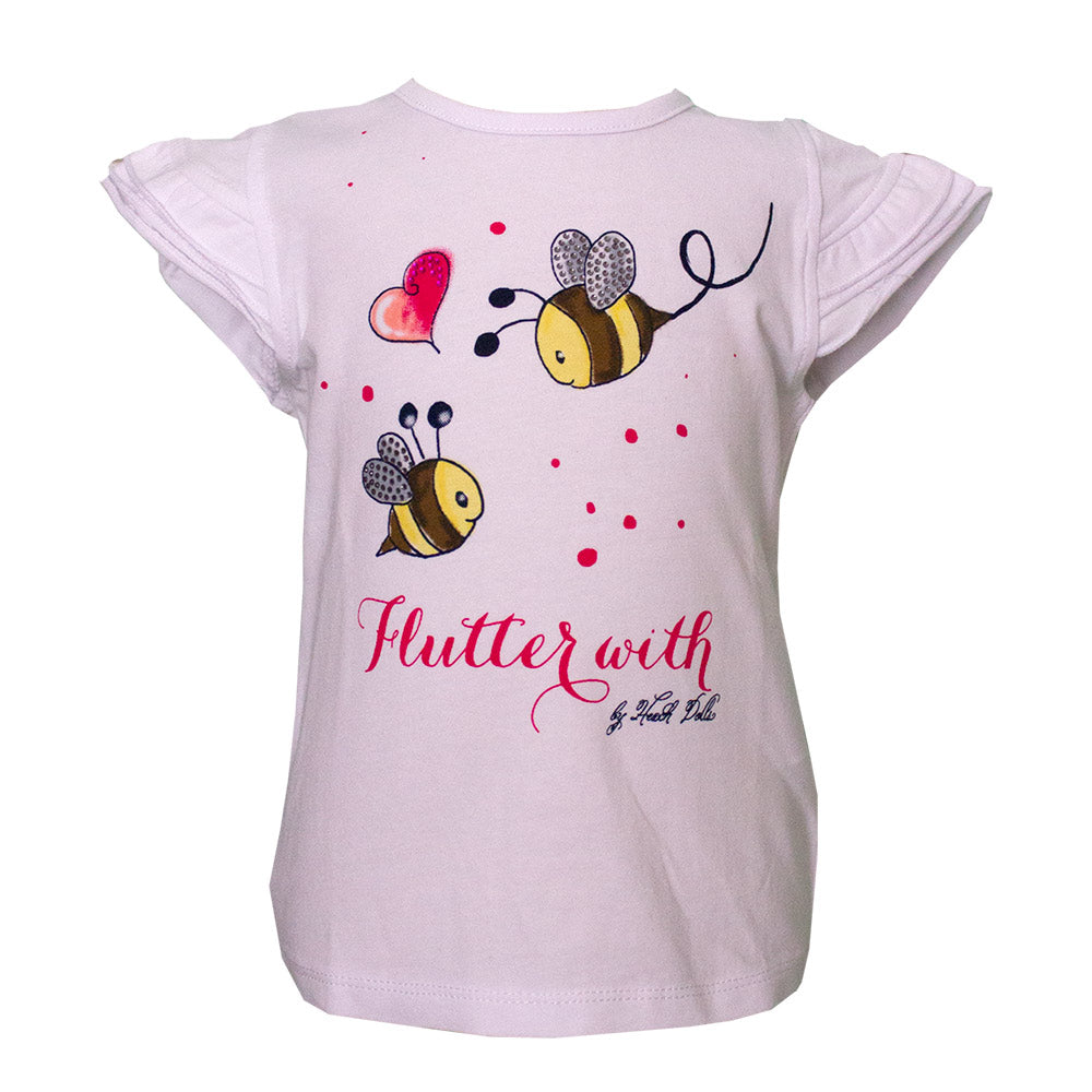 
  Einfarbiges T-Shirt aus der Silvian Heach Kids Girl Modelinie mit
  bunter Druck von Strassste...