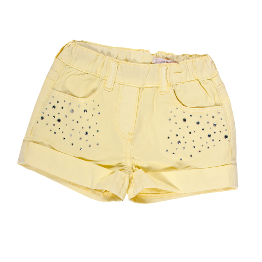 
  Shorts aus der Silvian Heach Kids Girls Modelinie; gefärbter Stoff
  schlicht mit Strassanwend...