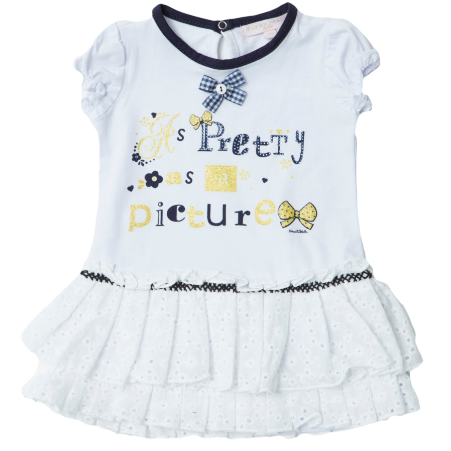 
  Kleid aus der Silvian Heach Kids Girl's Modelinie; Puffärmel Modell,
  Rock mit Volants aus Sa...