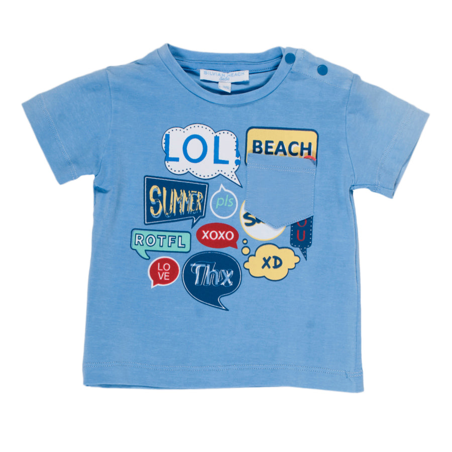 
  T-Shirt aus der Kinderkleidungslinie Silvian Heach Kids; Kurzarmmodell,
  einfarbiger Stoff mi...