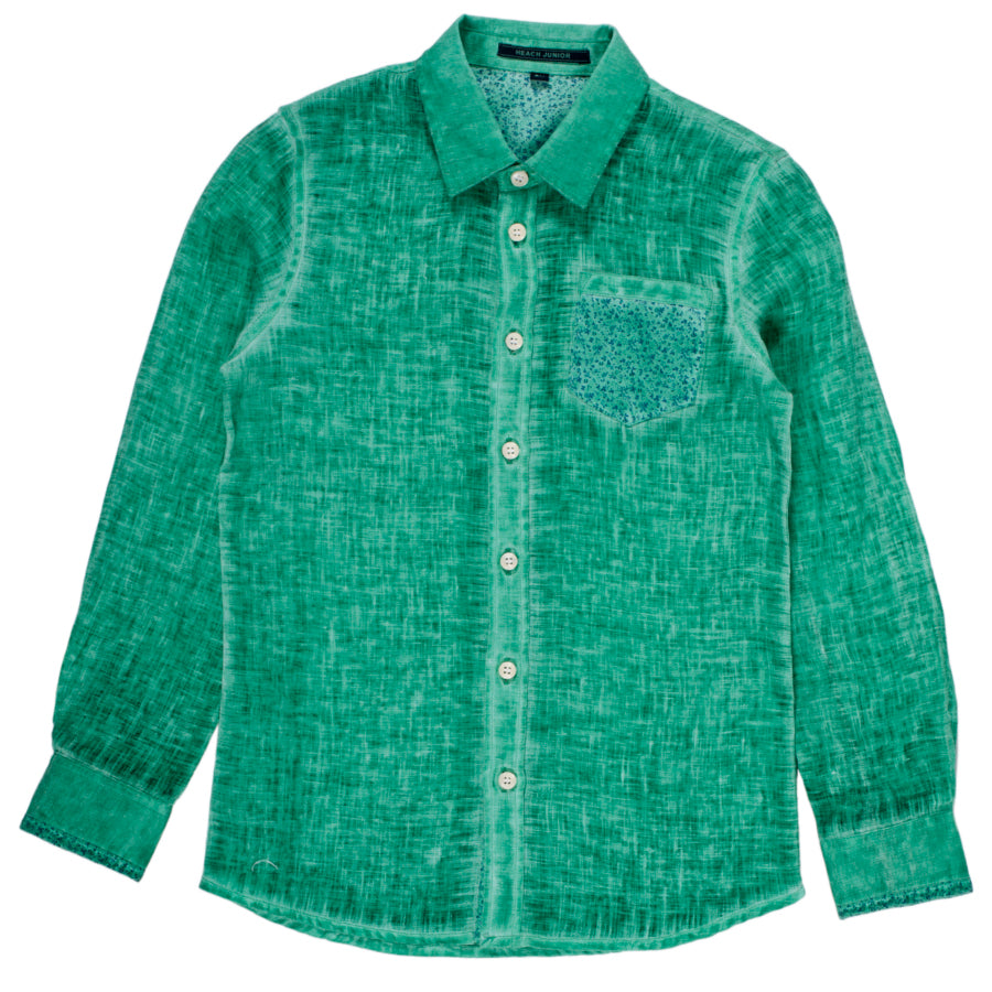 
  Shirt aus der Silvian Heach Kids Modelinie; Langarmmodell
  aus gewaschenem Leinen mit Frontta...