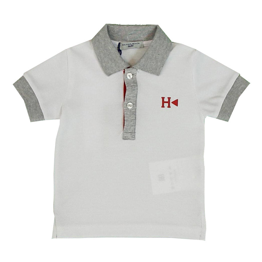 
  Poloshirt aus der Kinderkleidungslinie Silvian Heach Bebè, Kurzarmmodell
  Uni-Farbe mit Kontr...