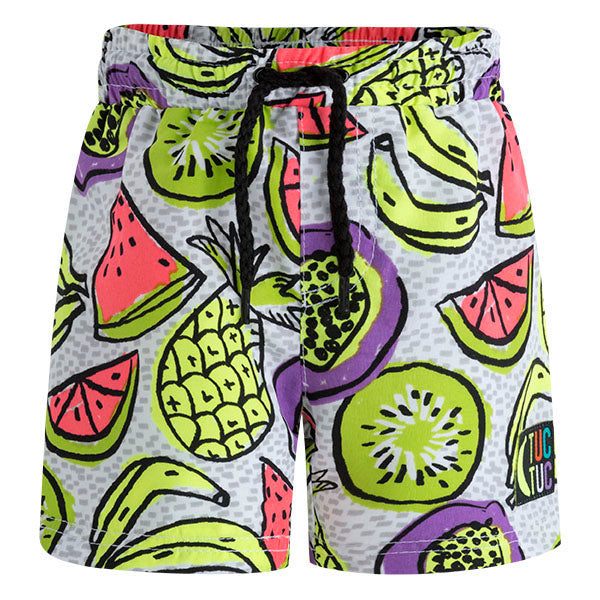 
  Badehose aus der Tuc Tuc Kinderkleidungslinie mit farbenfrohen Fruchtmotiven
  Fluo auf grauem...