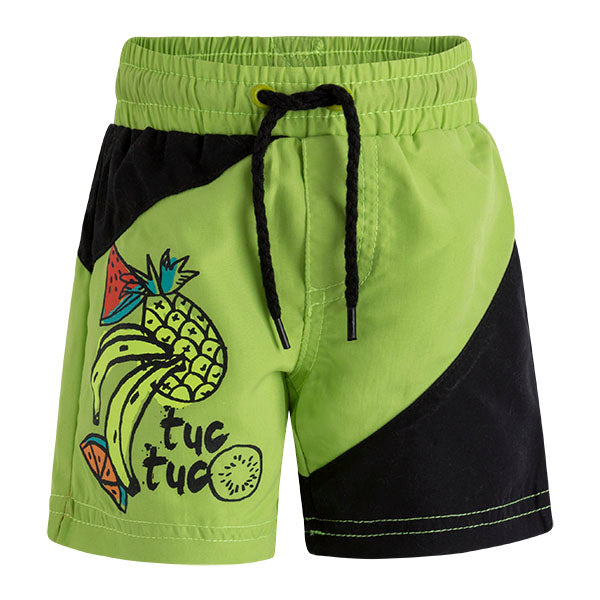 
  Badehose aus der Tuc Tuc Kinderkleidungslinie mit Farbkombination
  Schwarz und Fluo, Schnürse...