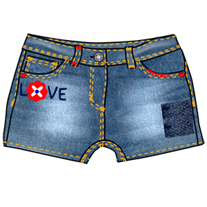 
  Jeansshorts aus der Modelinie des Tuc Tuc-Mädchens mit kontrastierender Stickerei
  von Farbe....