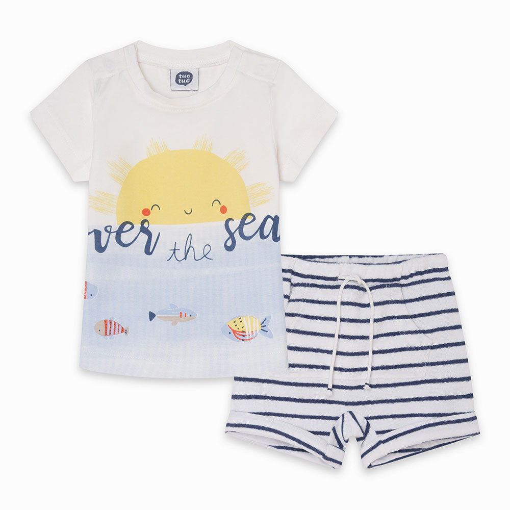 
  2-teiliges Set aus der Tuc Tuc Childrenswear Line bestehend aus Shorts
  gestreift und T-Shirt...