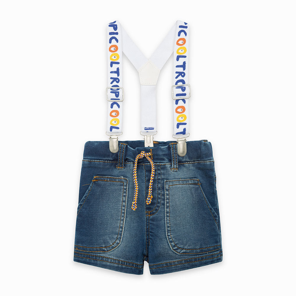 
  Bermuda-Shorts aus der Tuc Tuc Kinderbekleidungslinie aus Denim mit Taschen und Schnürung
  an...