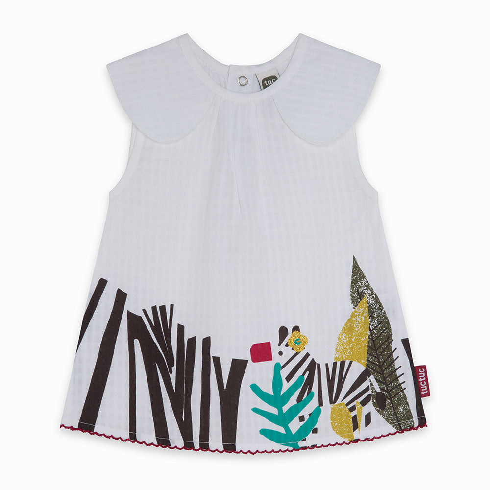 
  Bluse aus der Tuc Tuc Girl's Clothing Line mit Rundkragen und farbenfrohen Designs
  unten mit...