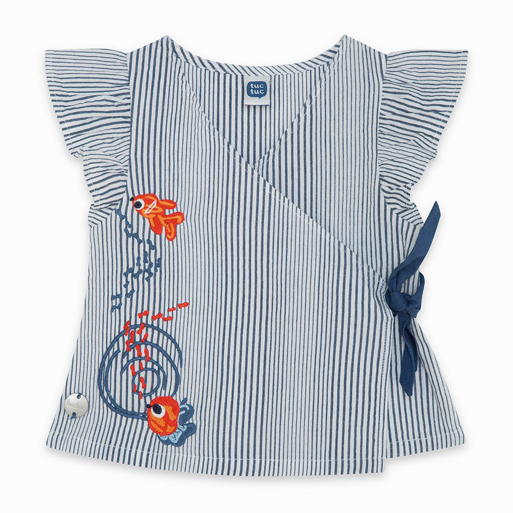 
  Bluse aus der Tuc Tuc Girl's Clothing Line vorne gekreuzt mit Schleife
  auf einer Seite farbi...