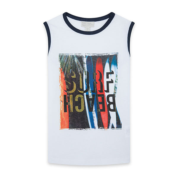 
  Tanktop aus der Tuc Tuc Childrenswear Line, Surf Club Kollektion, mit Aufdruck
  farbig auf de...