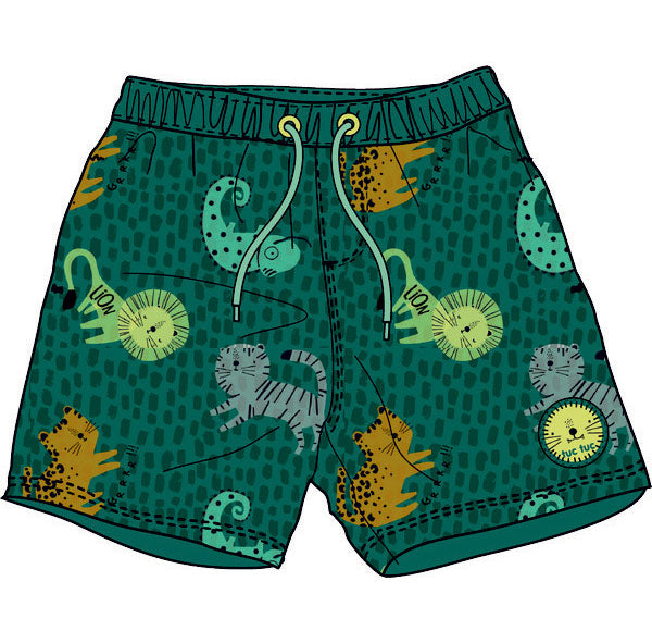 
Badehose aus der Tuc Tuc Childrenswear Line, aus der Jungle-Kollektion, mit Kordelzug in der Tai...