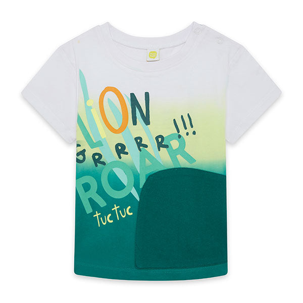 
  T-Shirt aus der Tuc Tuc Childrenswear Line, In The Jungle Kollektion, mit
  Fronttasche mit me...