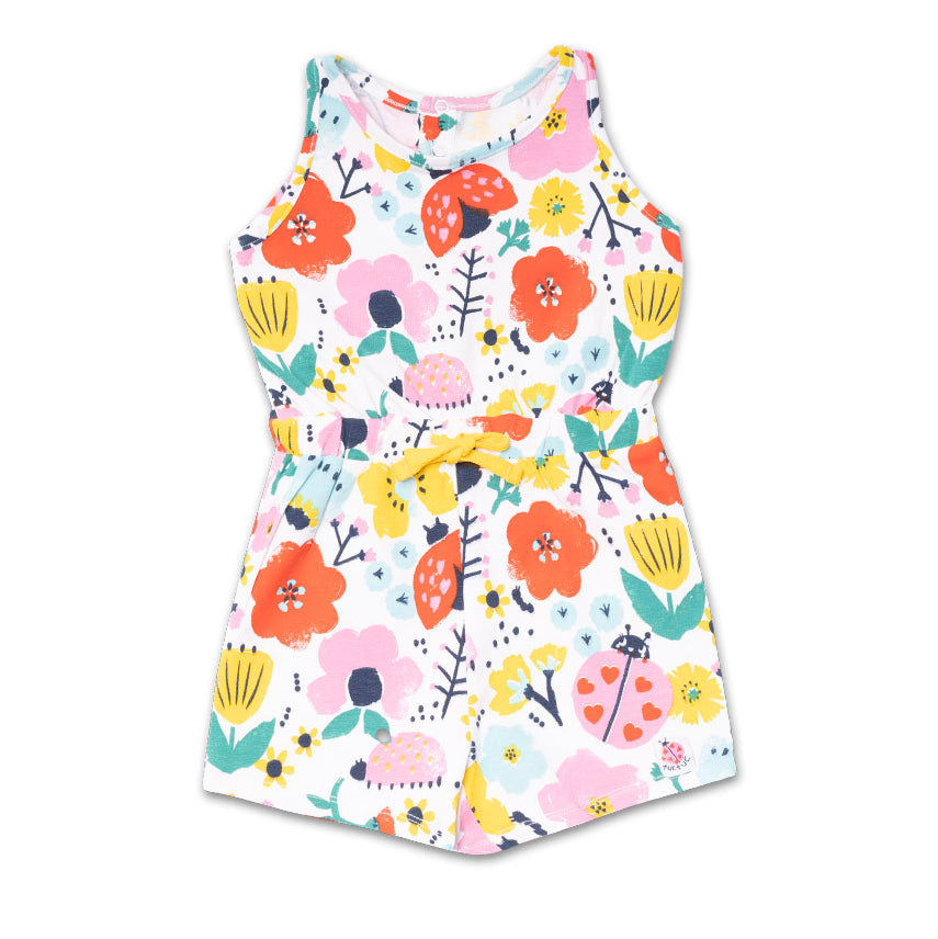 Playsuit mit Shorts aus der Tuc Tuc Girls' Clothing Line, mit Kordelzug in der Taille und Druckkn...