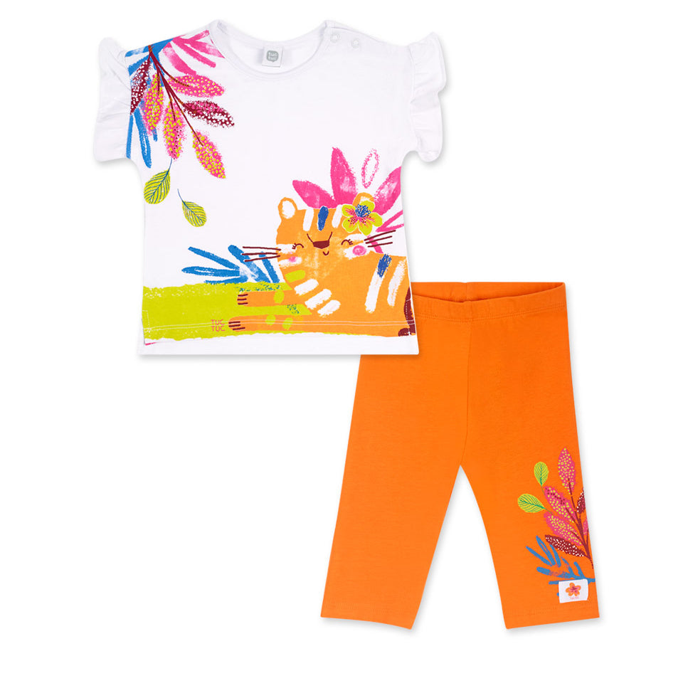 Zweiteiliges Set aus der Tuc Tuc Children's Clothing Line, bestehend aus einem T-Shirt mit Voilin...