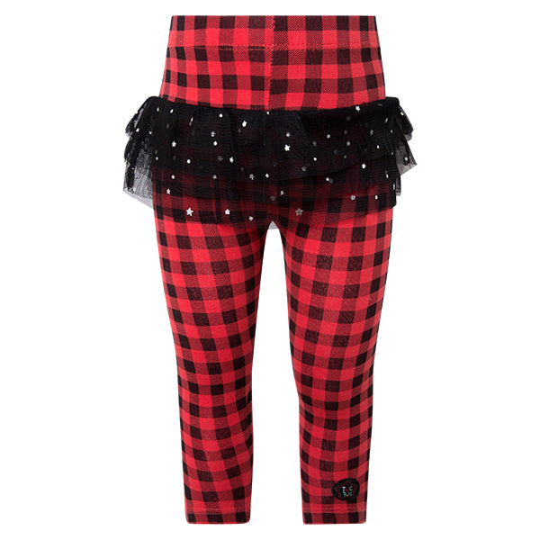 
  Leggins aus der Tuc Tuc Girl's Clothing Linie mit kariertem Muster und Anwendung
  von Tüll au...