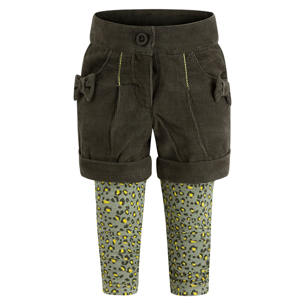 
  Shorts aus der Tuc Tuc Girls 'Clothing Linie aus gestreiftem Samt mit Leggings
  im Tierdruck ...