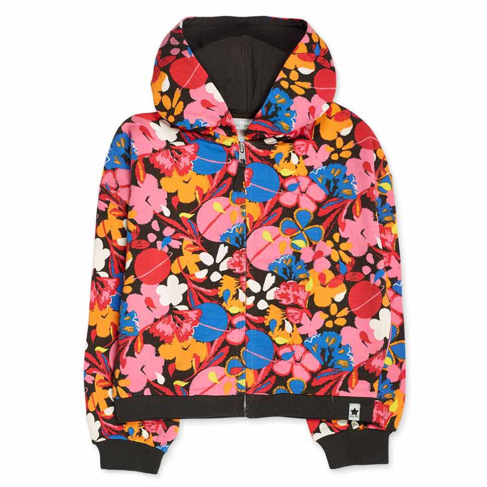 Kapuzenpullover aus der Tuc Tuc-Mädchenmodelinie mit Blumenmuster und Reißverschluss auf der Vord...