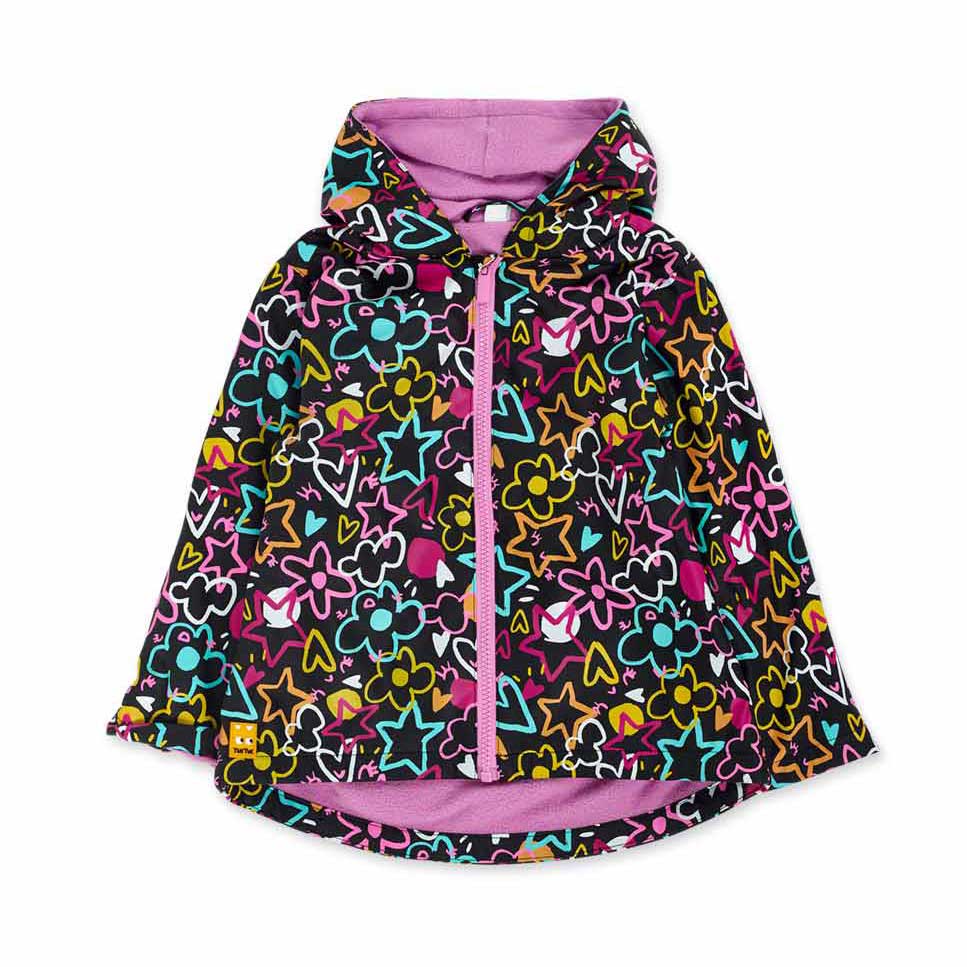 Mackintosh aus der Tuc Tuc Girls' Clothing Line, mit Fleece-Innenseite und Kapuze. Blumenmuster u...