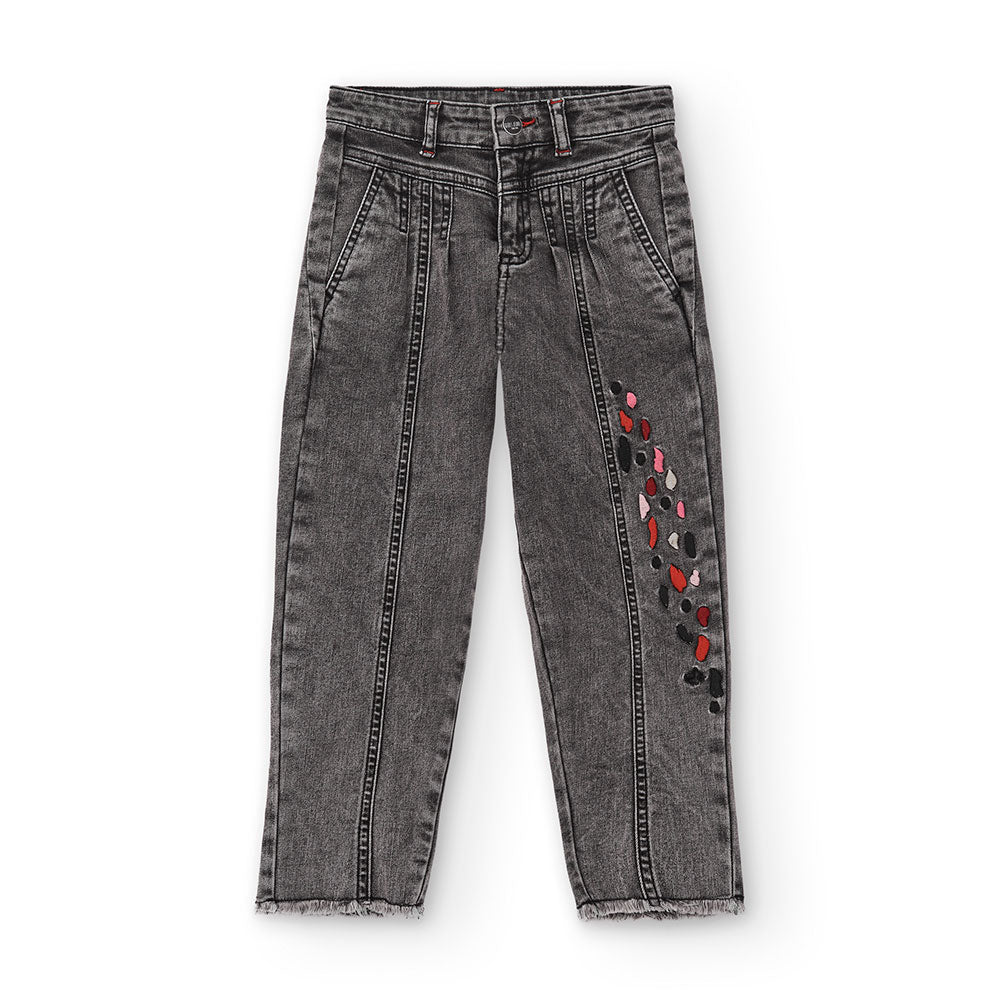 Pantaloni jeans della Linea Abbigliamento Bambina Tuc Tuc, con piccole stampe sul davanti, misura...