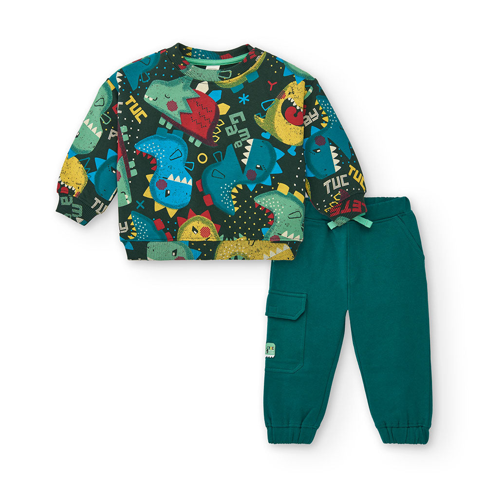 Tuta della Linea Abbigliamento Bambino Tuc Tuc,, con felpa chiusa a colori vivaci e pantalone a t...