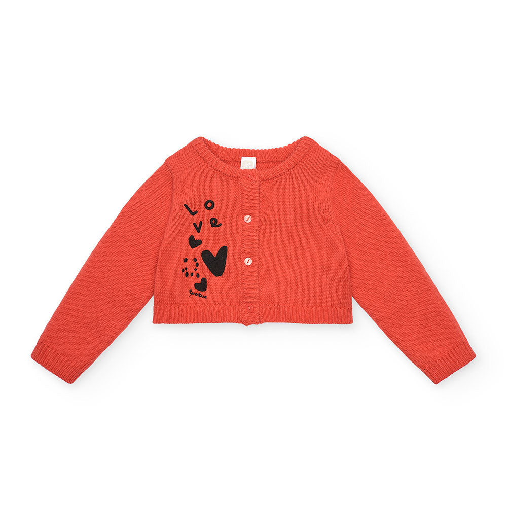 Cardigan della Linea Abbigliamento Bambina Tuc Tuc, con piccolo ricamo su un lato e modello corto...